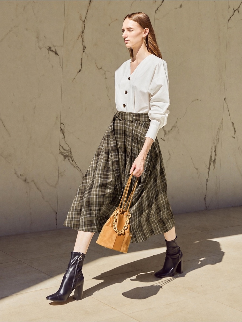Andersson Bell Lena Illusion Plaid Midi Dress - As New